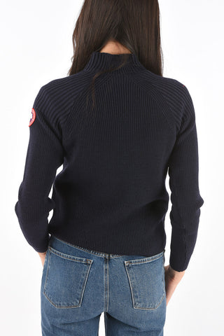 Ribbed Sweater with Mock neck
