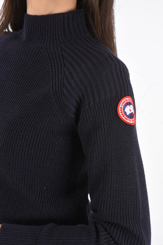 Ribbed Sweater with Mock neck