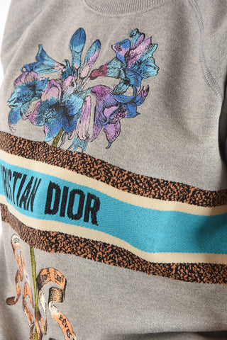 embroidered crew-neck sweatshirt with short sleeve