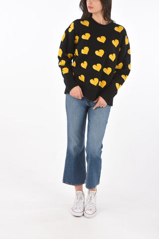 Roundneck Sweater with Hearts Pattern