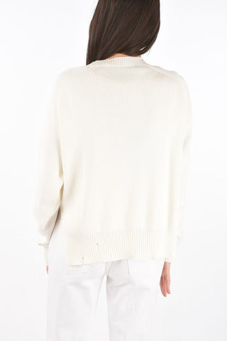 Crewneck Ribbed Sweater DELILAH with Flock Print
