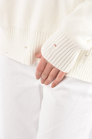 Crewneck Ribbed Sweater DELILAH with Flock Print