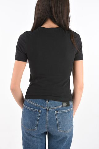 Crewneck Slim T-shirt with Logo Patch