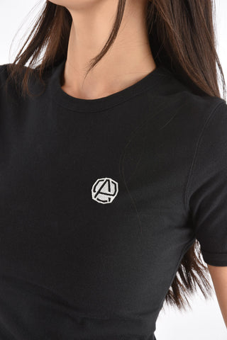 Crewneck Slim T-shirt with Logo Patch