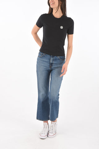 Crewneck Slim T-shirt with Logo Patch