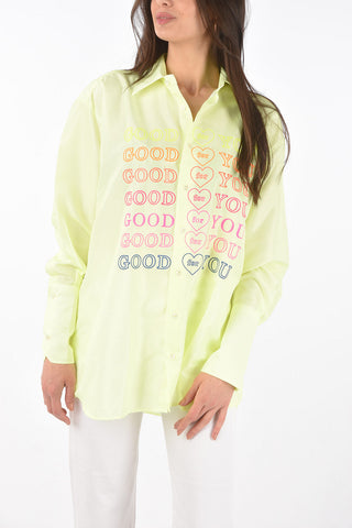 camicia a righe awning con stampa good for you frontale