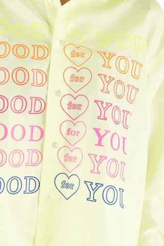 camicia a righe awning con stampa good for you frontale