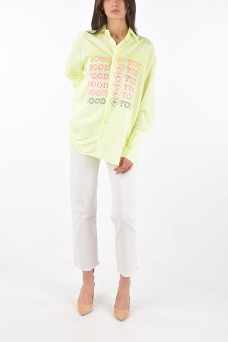 camicia a righe awning con stampa good for you frontale