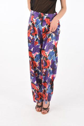 BIRGER CHRISTENSEN Wide leg Printed Trousers JANIS with High rise