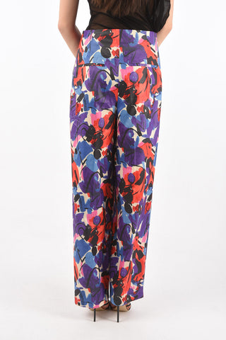 BIRGER CHRISTENSEN Wide leg Printed Trousers JANIS with High rise