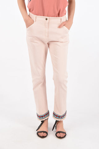 frayed DAKOTA jeans with Beads on the bottom