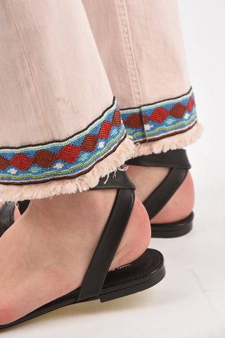 frayed DAKOTA jeans with Beads on the bottom