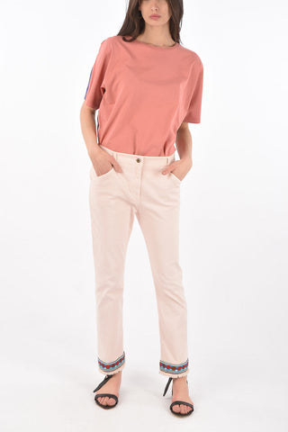 frayed DAKOTA jeans with Beads on the bottom