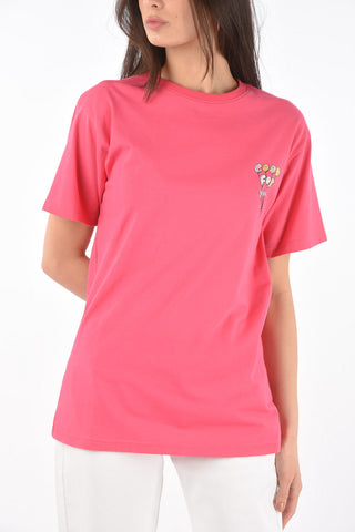 crew-neck t-shirt with mini print on the front