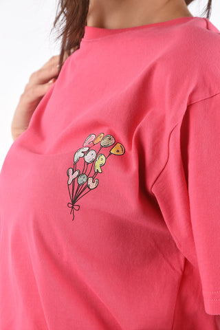 crew-neck t-shirt with mini print on the front