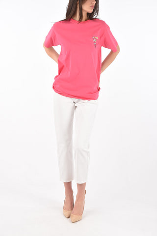 crew-neck t-shirt with mini print on the front