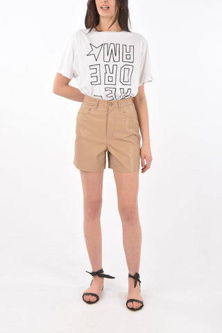 Vegan Leather Shorts LEANA with High-rise