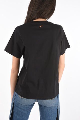 crew-neck t-shirt with front print