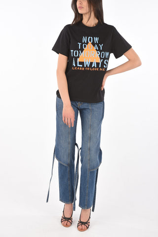 crew-neck t-shirt with front print