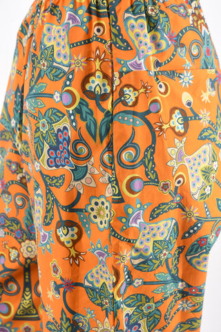 floral patterned carrot fit cropped pants