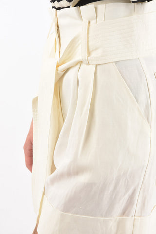high-rise waist RAISA single pleat trousers with belt