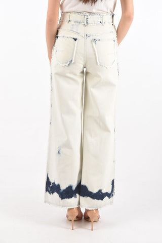 High rise Frayed Hems Tye-dye Jeans