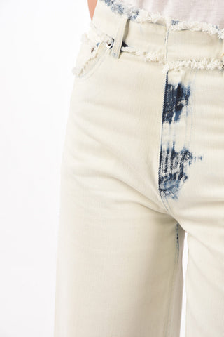 High rise Frayed Hems Tye-dye Jeans