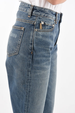 high-rise waist straight fit jeans