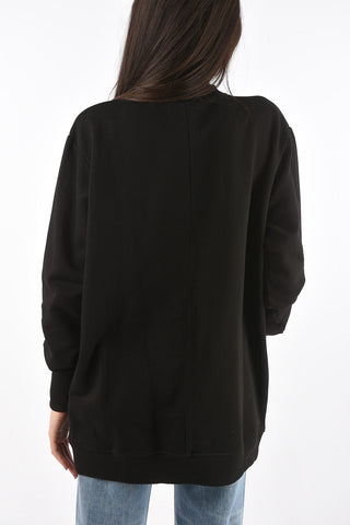crew-neck sweatshirt with crystal logo