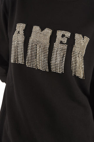 crew-neck sweatshirt with crystal logo