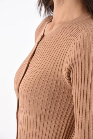 Ribbed Bodysuit with 3/4 Sleeves