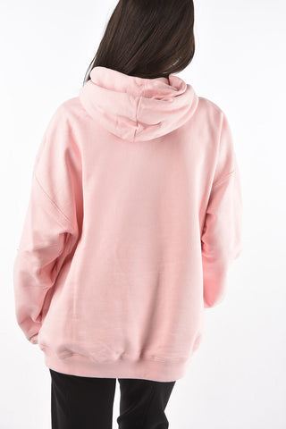 felpa oversized stampata con maxi tasca a toppa