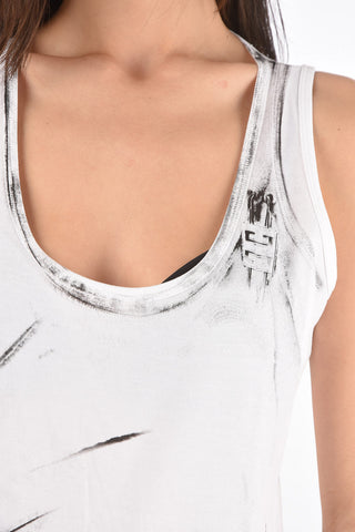 Cotton scoop neckline tank top