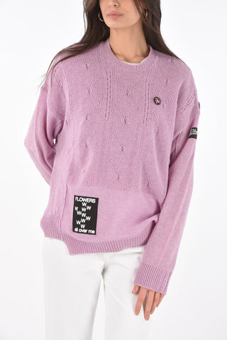 Maglione girocollo Oversize con Spille e Toppe