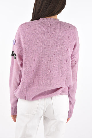 Maglione girocollo Oversize con Spille e Toppe