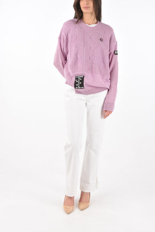 Maglione girocollo Oversize con Spille e Toppe