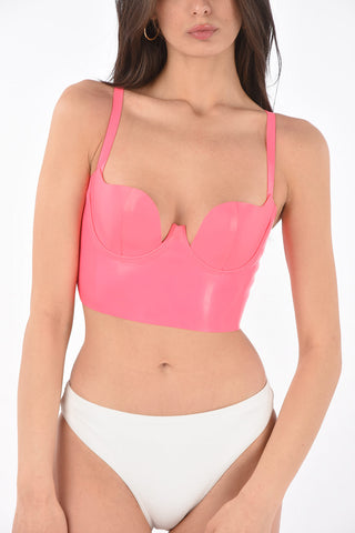 latex bustier crop top