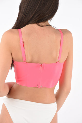 latex bustier crop top