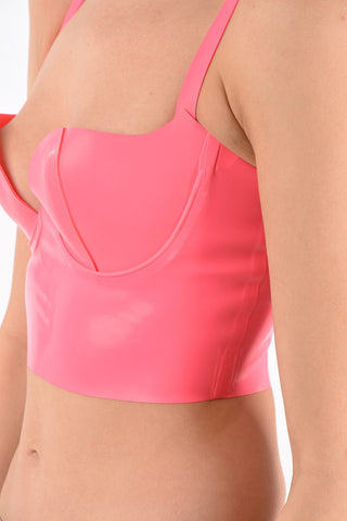 latex bustier crop top