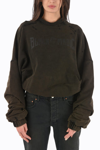 Felpa girocollo MAGIC DIRTY con dettagli distressed