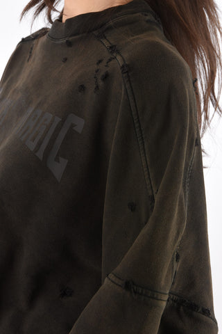 Felpa girocollo MAGIC DIRTY con dettagli distressed