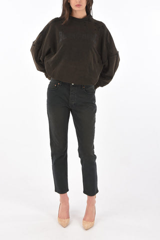 Felpa girocollo MAGIC DIRTY con dettagli distressed