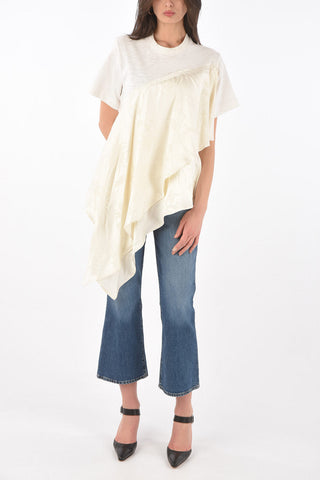 Asymmetric T-shirt with Floral Print