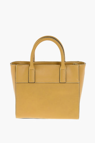 LOVE golden details faux leather top handle bag with removable shoulder strap