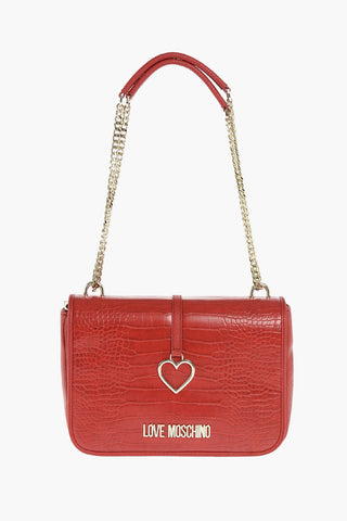 LOVE Crocodile Effect faux leather crossbody bag