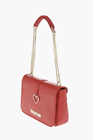 LOVE Crocodile Effect faux leather crossbody bag