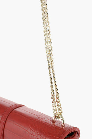 LOVE Crocodile Effect faux leather crossbody bag