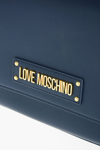 LOVE faux leather shoulder bag with faux fur