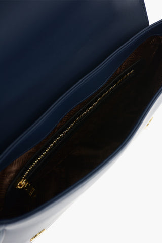 LOVE faux leather shoulder bag with faux fur