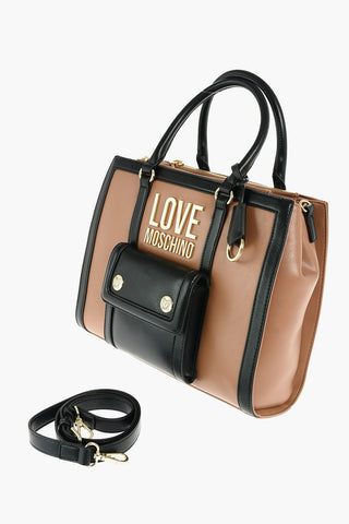 LOVE faux leather Tote bag with removable shoulder strap